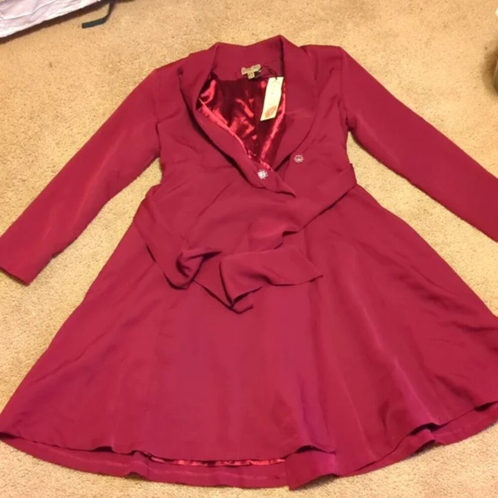 Retro Maroon Lindy Bop Coat Dress